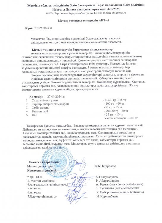 Бракераж коммиссиясының анықтамасы